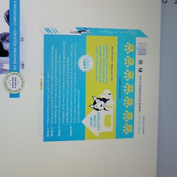 Cozy Vest 3in1 dog anxiety vest  music aromatherapy stress relief Medium…New - Picture 7 of 8